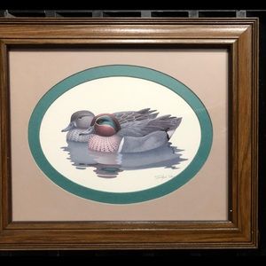 RICHARD SLOAN Vintage Signed Framed Ducks Print